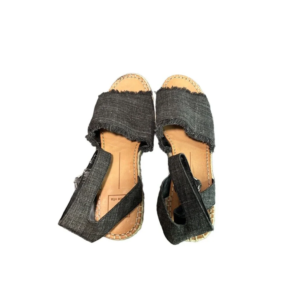 Dolce Vita Women's Lesly Espadrille Wedge Sandal Ash Denim Size 9.5